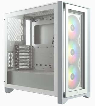 iCUE 4000X RGB Tempered Glass Mid-Tower Case, White