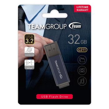 TEAM C211 USB3.2 Gentleman Grey Flash 32GB Lifetime Warranty