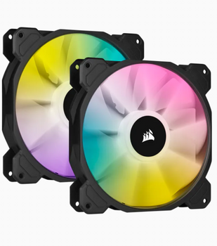 SP140 RGB ELITE, 140mm RGB LED Fan with AirGuide, Dual Pack with Lighting Node CORE