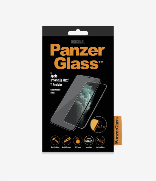 PanzerGlass Apple iPhone Xs Max/11 Pro Max Case Friendly, Black