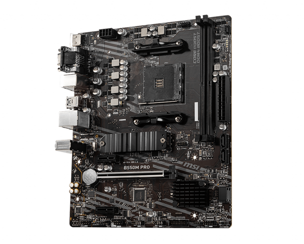 MSI B550m Pro Motherboard (AMD Ryzen 3000 3rd Gen AM4, DDR4, M.2, USB 3.2 Gen 1, DP, HDMI, Micro ATX)