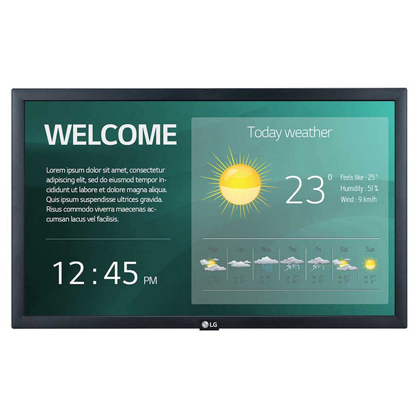 LG Digital Display (SM5KE) 22" FHD LED, 250nits, Hdmi, Usb 2.0, Lan, Web O/s,p/l,16/7, 3yr