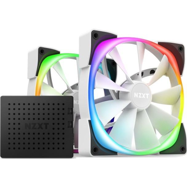 NZXT Aer RGB 2 Fans - 140mm Twin Starter - White (HF-2814C-DW)