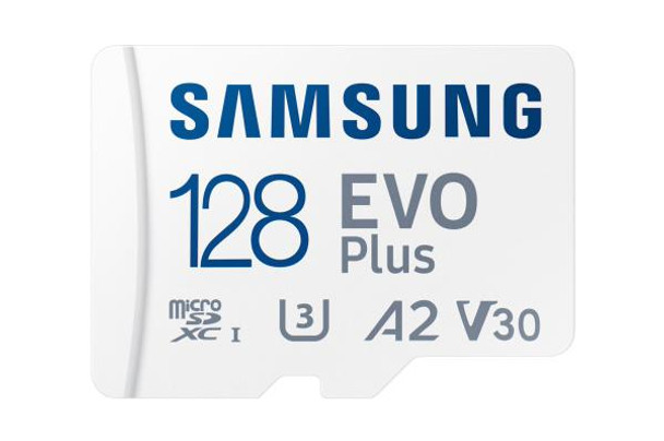 Samsung 128GB EVO Plus Micro SD /w Adapter, UHS-1 SDR104, Class 10, Grade 3 (U3), Read up to 130MB/s, 10 Years Limited Warranty