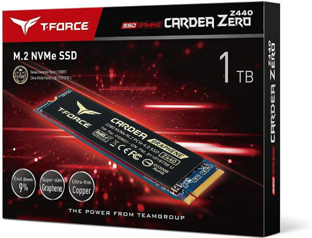 TEAMGROUP T-Force CARDEA Zero Z440 1TB DRAM SLC Cache, 3D TLC NAND, NVMe PCIe Gen4 M.2 2280 Gaming SSD Read/Write 5,000/4,400 MB/s