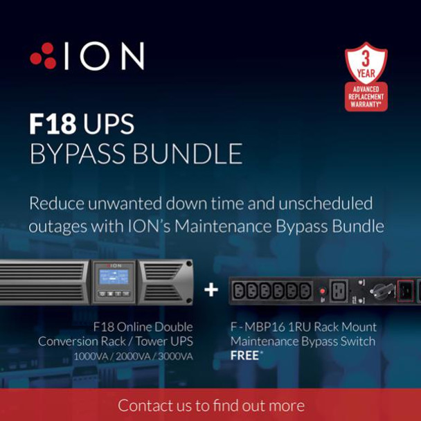 ION F18 2000VA / 1800W Online Double Conversion UPS with FREE Maintenance Bypass Switch