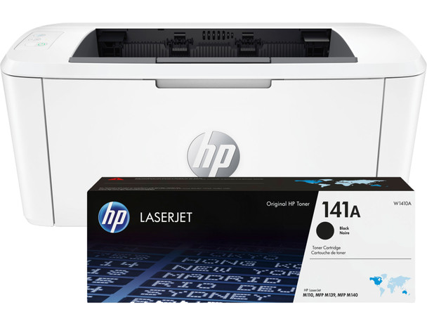 BUNDLE HP LaserJet M110we 20ppm A4 Wireless Mono Laser Printer + 141A Standard Black Toner (W1410A)