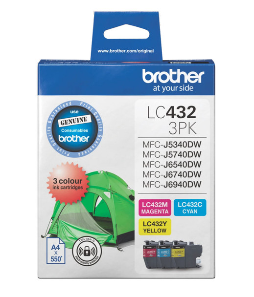 Brother LC-432 CMY Colour 3 Pack