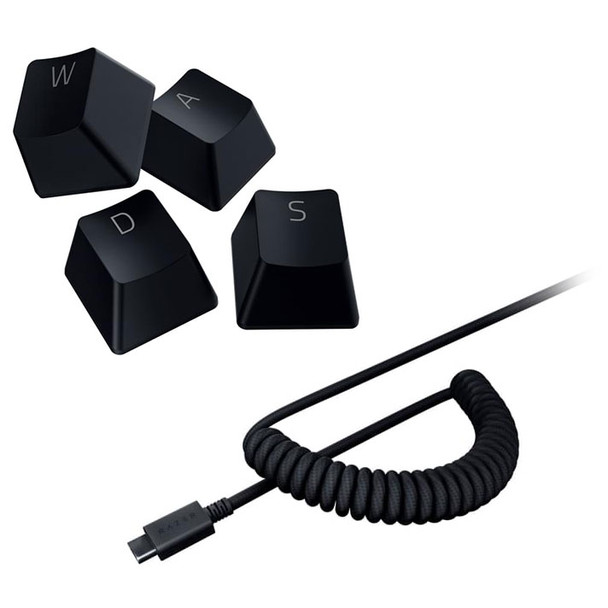 Razer PBT Keycap+Coiled Cable Upgrade Set-Classic Black-FRML Packaging