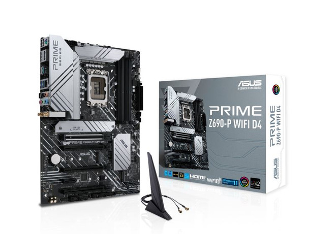 ASUS Intel Z690 (LGA 1700) ATX motherboard with PCIe 5.0, three M.2 slots, 14+1 DrMOS, DDR4, HDMI, DisplayPort, Intel WiFi 6, 2.5 Gb Ethernet