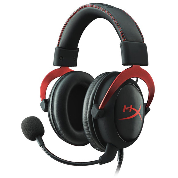 HyperX Cloud II - Gaming Headset (Black-Red), Virtual 7.1 Surround Sound, immersive audio, Weight with microphone: 330g