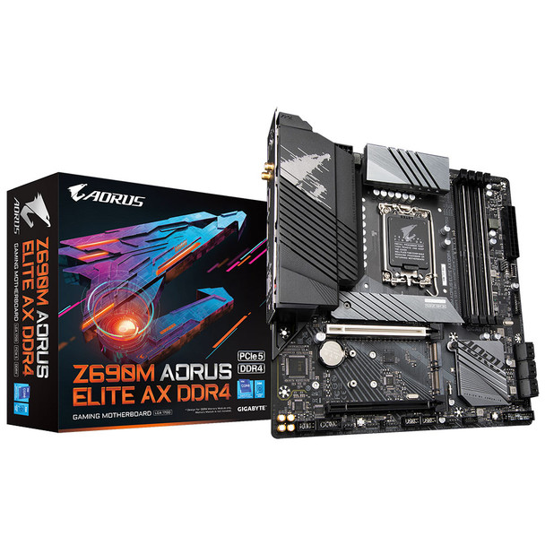 Intel Z690 AORUS MB w Direct 12+1+2 Phases Digital VRM, PCIe 5.0, Fully Covered Thermal, 3 PCIe 4.0 M.2 with Thermal Guard, Intel 2.5GbE