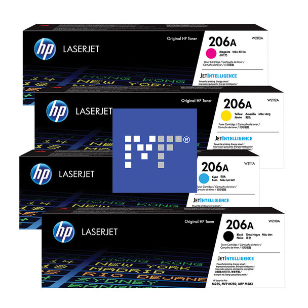 HP 206A Standard Yield Toner Cartridge Bundle for LaserJet M282/M283/M255 (includes: W2110A + W2111A + W2112A + W2113A) (206ABUN)
