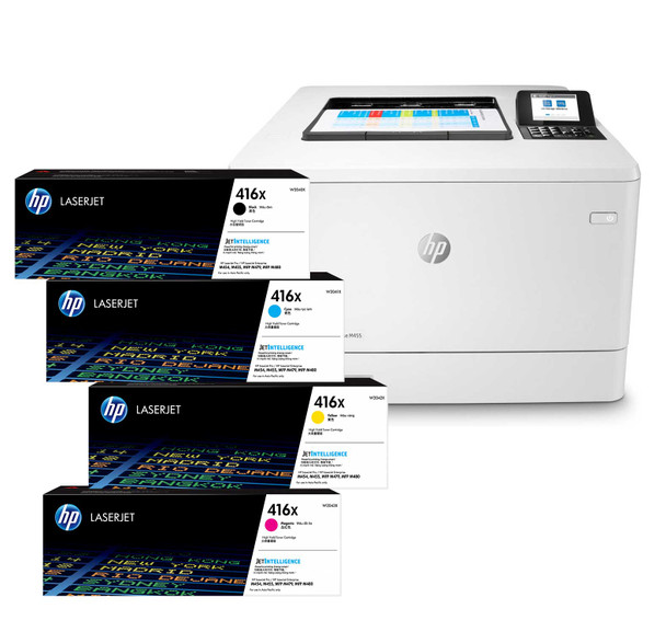 BUNDLE HP Color LaserJet Enterprise M455dn 28ppm A4 Colour Laser Printer + 416X Toners (W2040X, W2041X, W2042X, W2043X) (3PZ95A-416XBUN)