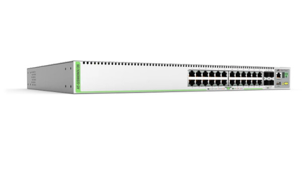 Stackable Gigabit Layer 3 Lite switch features 24 x 100M/1G ports, and 4 x 10G uplinks. AU Power Cord.
