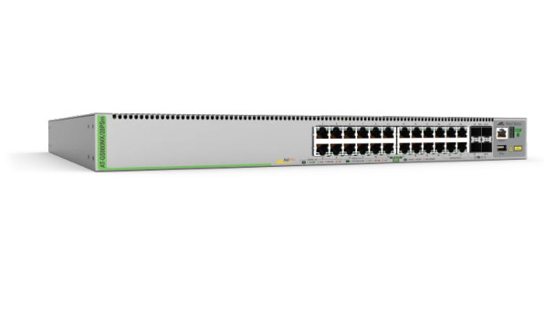 Stackable Layer 3 Lite switch with 20 x 100M/1G PoE+ ports, 4 x 100M/1G/2.5G/5G PoE+ ports, and 4 x 10G uplinks. AU Power Cord