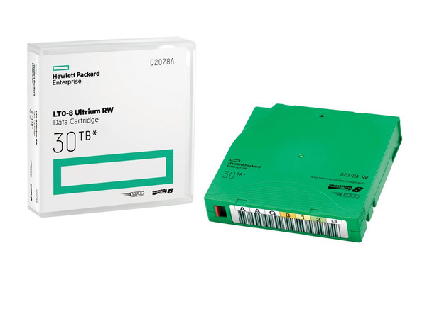 HPE LTO-8 Ultrium 30TB RW Custom Labeled Library Pack 20 Data Cartridges with Cases