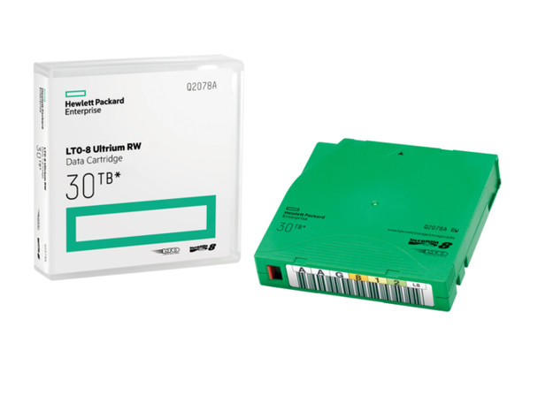 HPE LTO-8 Ultrium 30TB RW Non Custom Labeled Library Pack 20 Data Cartridges with Cases