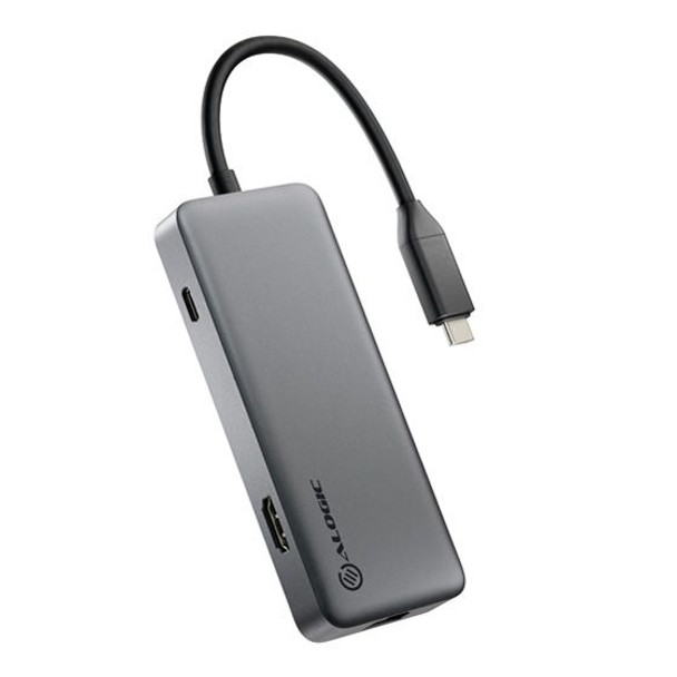 ALOGIC USB 4 SPARK 6-in-1 Hub - up to 8K HDMI 2.1 output, 2x USB-A + 1x USB-C 10Gbps ports, 1Gbps Ethernet, 100W USB PD power input