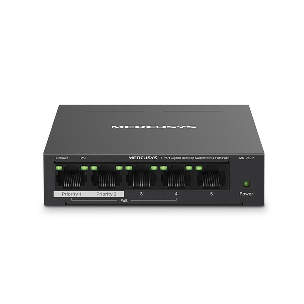 TP-Link Mercusys MS105GP 5-Port Gigabit Desktop Switch with 4-Port PoE+