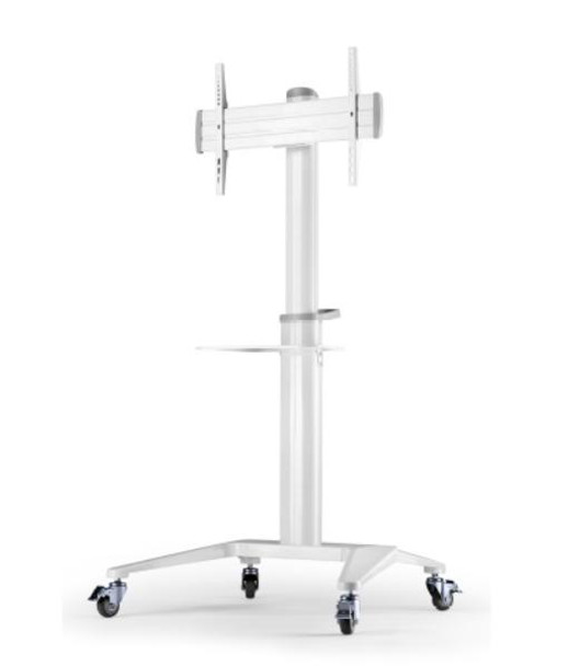 Atdec AD-TVC-70A-W Mobile TV Cart White - Supports Up to 70&quot; &amp; 70kg - Adjustable height