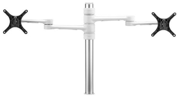 Atdec 450mm long pole with two 476mm articulated arms. Max load: 8kg per display, VESA 100x100 - White