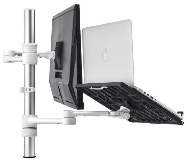 Atdec Notebook monitor arm combo mount - White