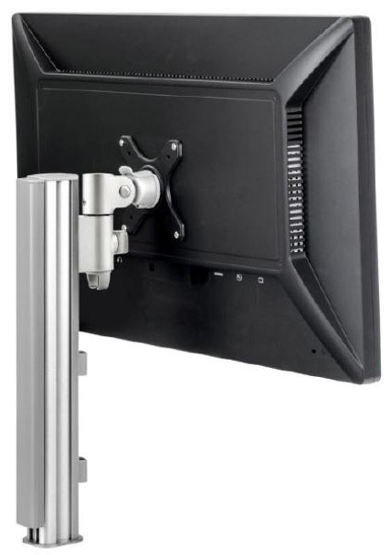 Atdec AWMS-1340 with HD F-Clamp Silver - 400mm post with 130mm arm - Single Monitor arm desk mount - Displays up to 34