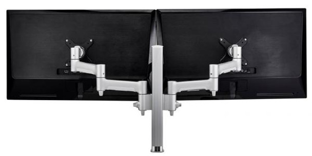 Atdec AWM Dual monitor arm solution - 460mm articulating arms - 400mm post - bolt - White