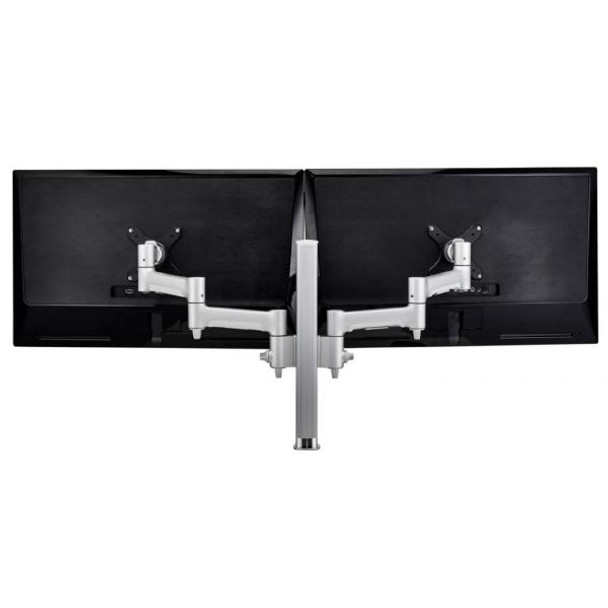 Atdec AWM Dual monitor arm solution - 460mm articulating arms - 400mm post - F clamp - white