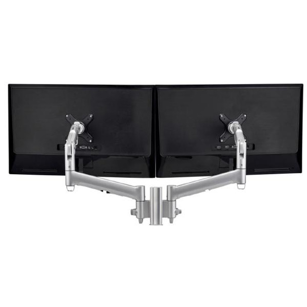 Atdec AWM Dual monitor mount solution on a 135mm post - Grommet Clamp - white