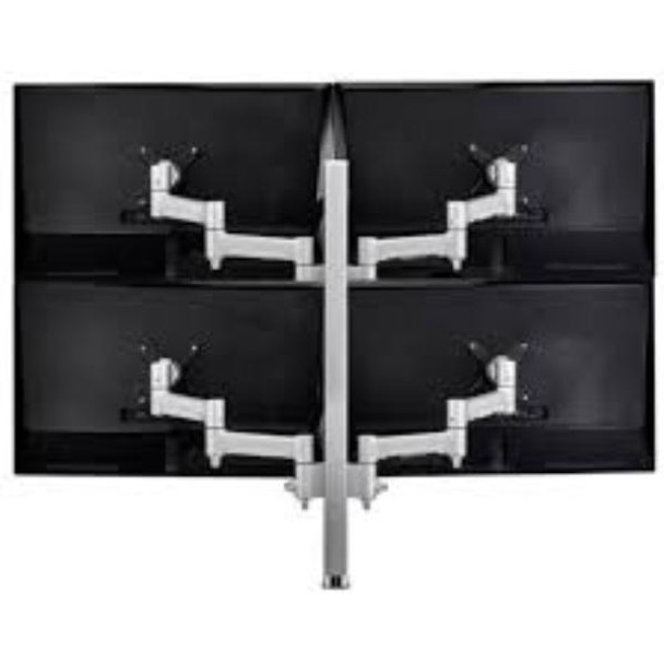 Atdec AWM Quad monitor arm solution - 460mm articulating arms - 750mm post - heavy duty clamp - black