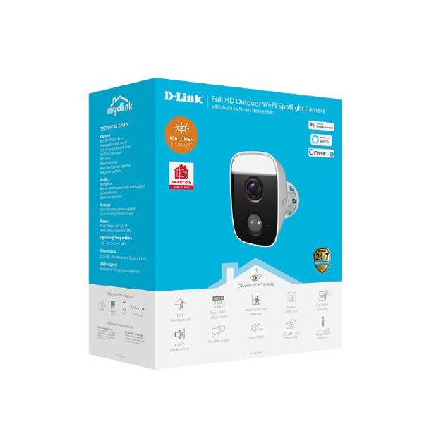 D-Link Full HD Outdoor Wi-Fi Spotlight Camera with built-in Smart Home Hub