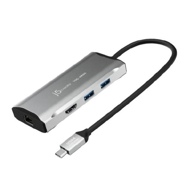 J5create JCD392 4K60 Elite USB-C 3.2 10Gbps Travel Dock. (USB-C to HDMI, USB-C, USB-Ax2, RJ-45)