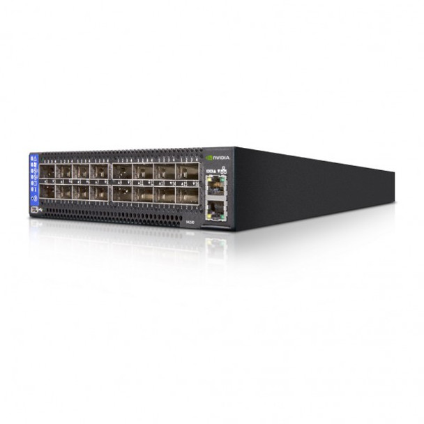 Mellanox Technologies SN2100, 16-Port Ethernet Switch - Mellanox Onyx with 16 QSFP28 Ports, Rangeley CPU, P2C Airflow