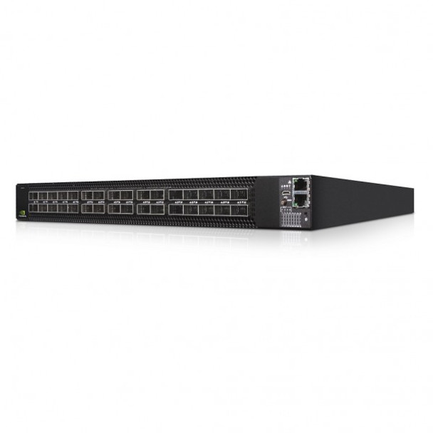 NVIDIA Spectrum SN3700, 32-Port Ethernet Switch - Cumulus Linux with 32 QSFP28 Ports, CPU, C2P Airflow