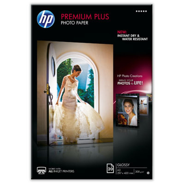 HP Premium Plus Photo Paper Gloss 20 sheet A3
