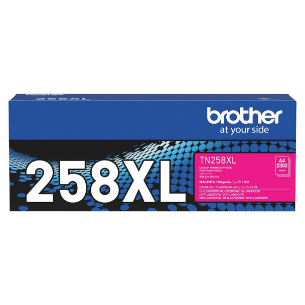 Brother TN-258XLM Genuine High Yield Magenta Toner Cartridge - 2.3K 