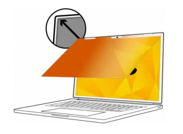 3M Gold Privacy Filter for 14&quot; Laptop with 3M COMPLY Flip Attach Set, Adhesive Strips and Slide Mounts, 16:9