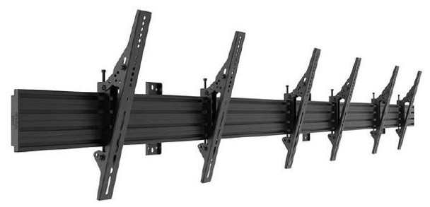 Atdec 3x1 wall menu board mount (3m rail), tilting angle. Max load per display: 50kg