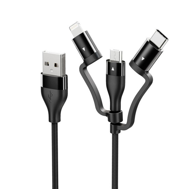 Elements 3-in-1 Charge and Sync Combo Cable -Micro USB + USB-C + Lightning 1.2M