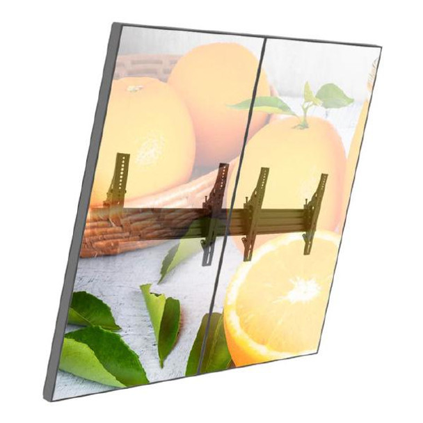 ATDEC 2x1 Wall Menu Board Mount (1.25m rail), tilting angle. Max load per display: 50kg