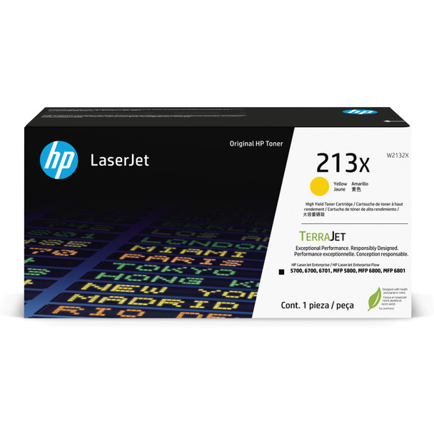 HP 213X LaserJet 5700/5800/6700/6800 High Yield Yellow Toner Cartridge (W2132X)