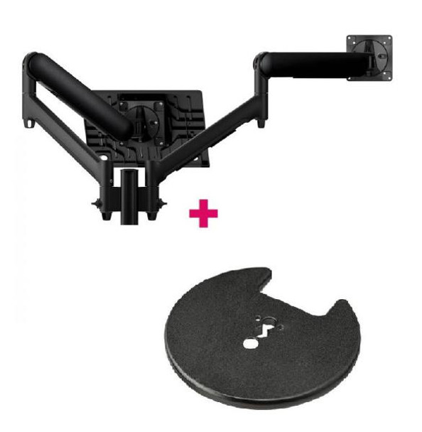 Atdec AWMS-2-ND13 Notebook-Monitor Combo Mount + 135mm Post / 9kg (20lb) Flat Screens, 6kg (13.5lb) Curved Screens + Grommet Clamp Desk Fixing, Black