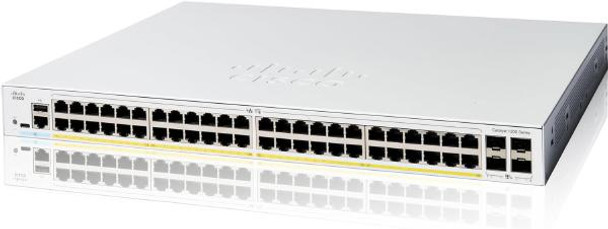 Cisco Catalyst 1200, 48-Port Managed Switch with 48 Gigabit Ethernet PoE+ with 375W Power Budget and 4 SFP Ports
