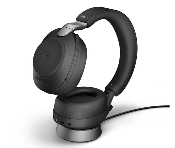 Jabra Evolve2 85 MS ANC Bluetooth Business Headset (USB-C Dongle & Charging Stand) - Microsoft Teams Certified