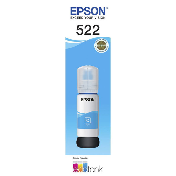 EPSON T522 CYAN INK BOTTLE FOR ECOTANK ET-2810,ET-1810,ET-4810