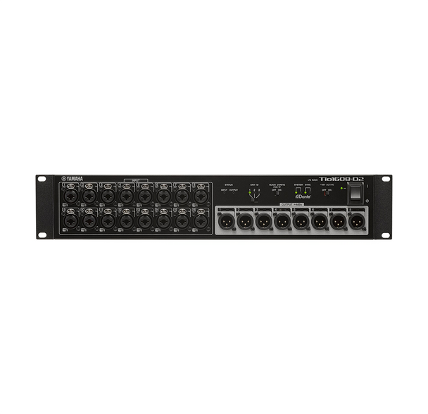 Yamaha TIO1608-D2 16 analogue inputs 8 analogue outputs.Primary&Secondary Dante interface ports,2RU
