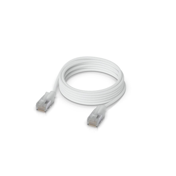 Ubiquiti UniFi Premium Patch Cable, 5M, White, Ultra-thin Braided Patch Cable, Designed And Optimized For 10 GbE Networking.
