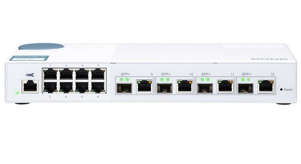 QNAP QSW-M408-4C, 8 port 1Gbps, 4 port 10G SFP+/ NBASE-T Combo, web management switch, 2 Years RTB